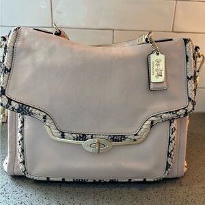Coach Pink and Black Trim Shoulder Bag